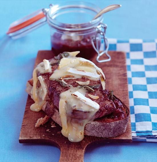 Steak with Sage and Brie and Balsamic Tomatoes