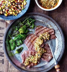 Steaks with Chipotle Pesto