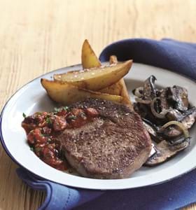Steaks with Tomato and Cranberry Relish