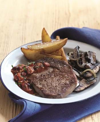 Steaks with Tomato and Cranberry Relish