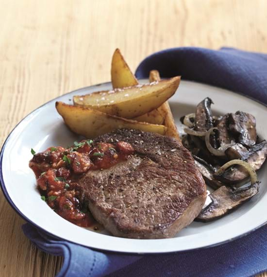 Steaks with Tomato and Cranberry Relish