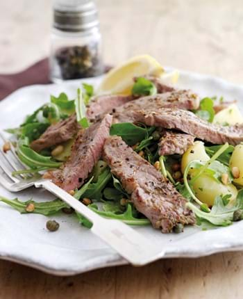 Zingy Steaks with Warm Potato Salad