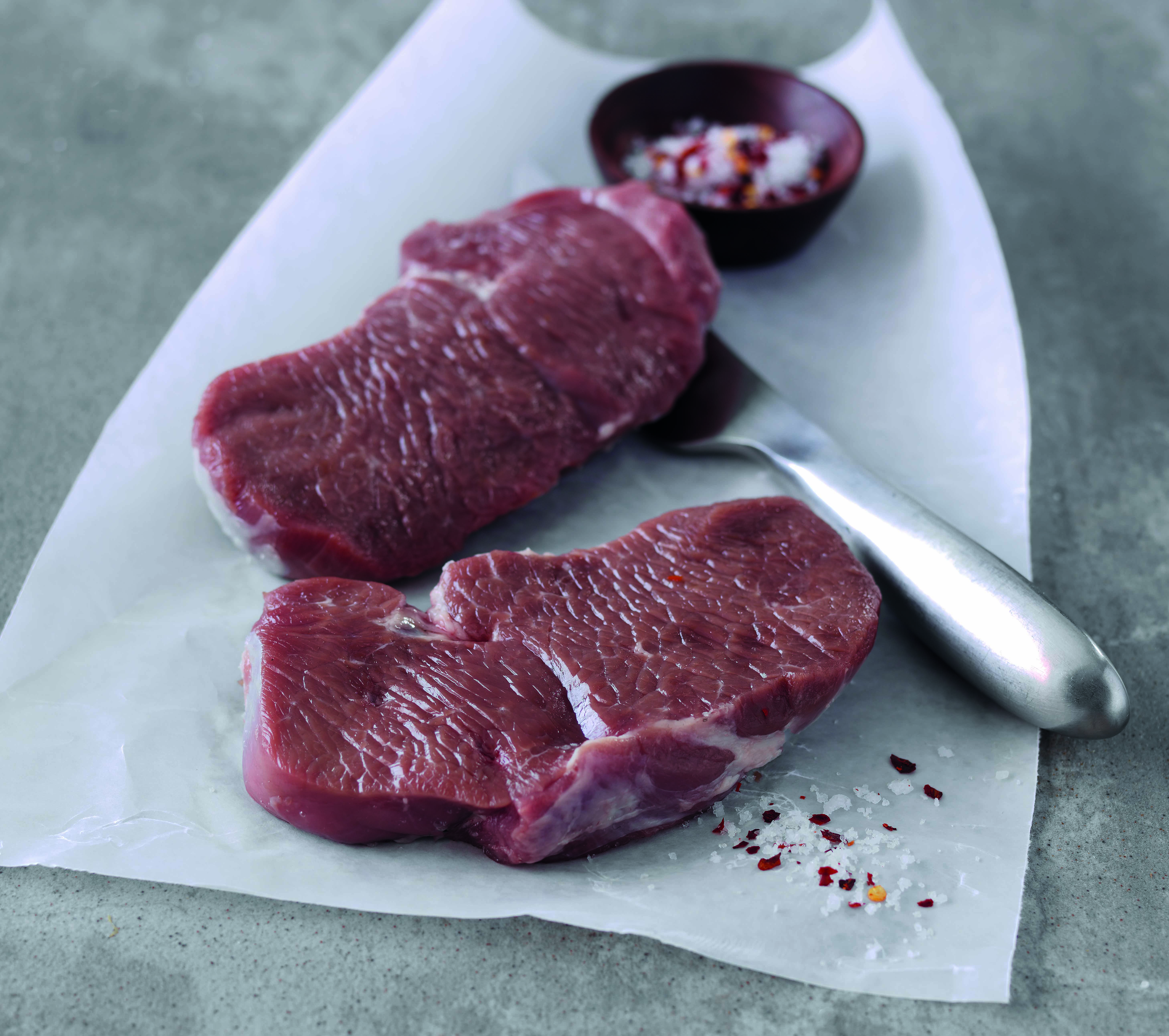 raw lamb leg steaks