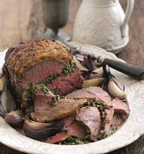 Orange Roast Beef Stuffed with Spinach and Herbs