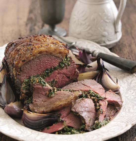 Orange Roast Beef Stuffed with Spinach and Herbs