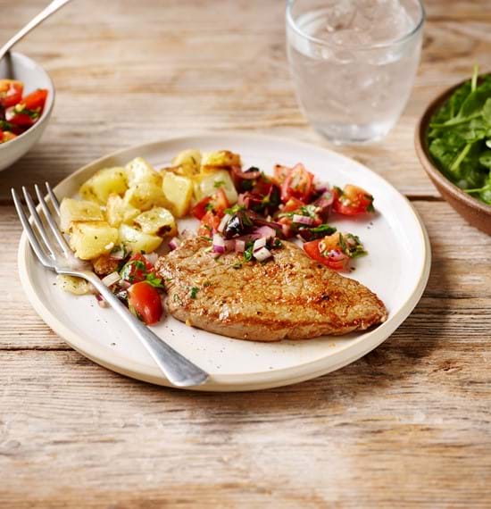 Seared Steak with a Crunchy Salsa Seared Steak with a Crunchy Salsa