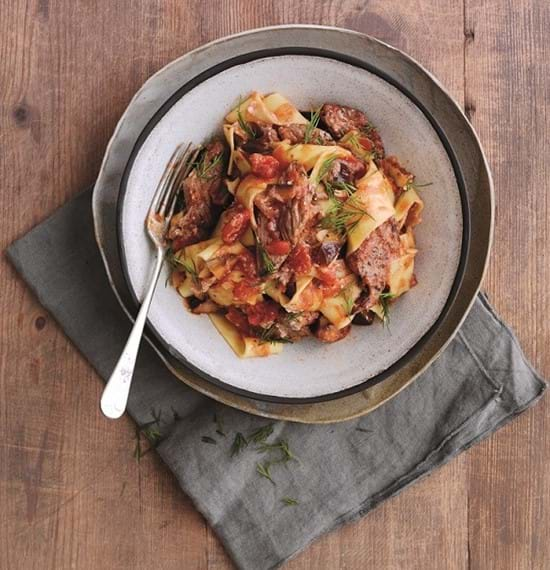 Lamb, Tomato and Aubergine Pasta