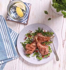 Greek-Style Lamb Stacks with Mint Relish