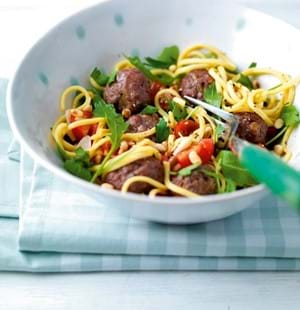 Tangy Meatballs with Noodles