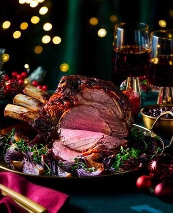 Festive Roast Beef with Cranberry and Red Onion Relish
