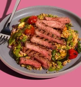 Chimichurri-Style Steak with Griddled Vegetables